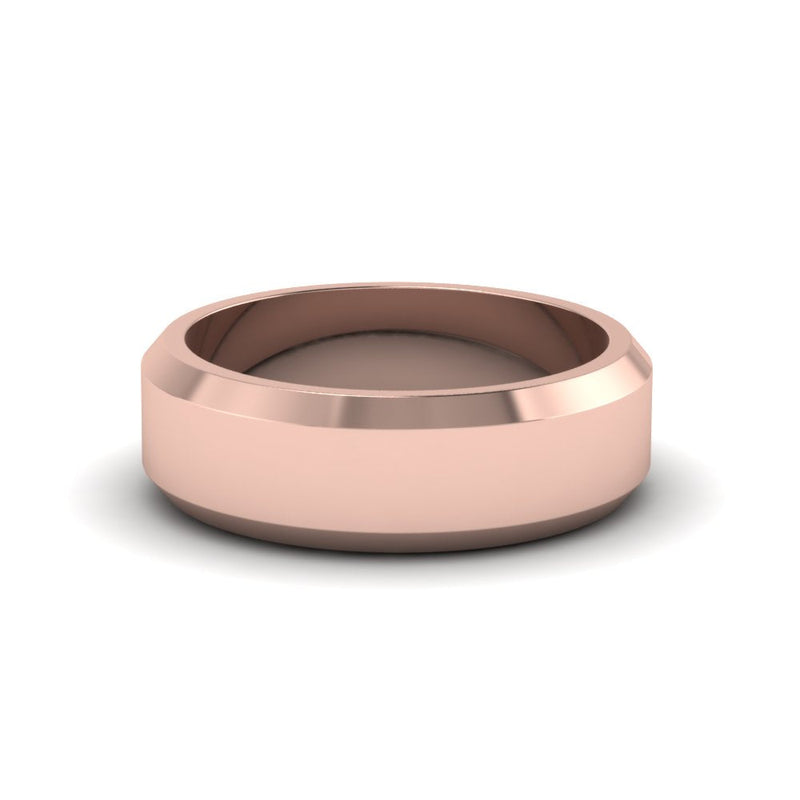 Matte Finish Beveled Anniversary Band For Men