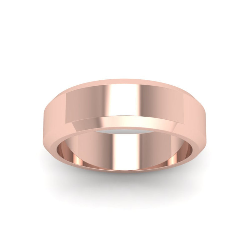 Matte Finish Beveled Anniversary Band For Men