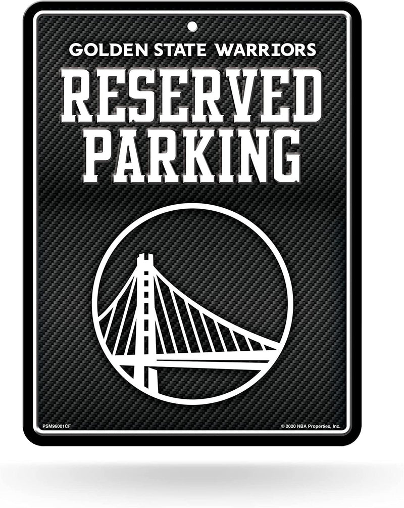 Golden State Warriors Metal Parking Novelty Wall Sign 8.5 x 11 Inch Carbon Fiber Design