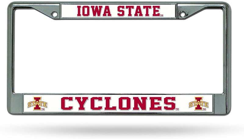 Iowa State University Cyclones Premium Metal License License Plate Frame Chrome Tag Cover, 12x6 Inch