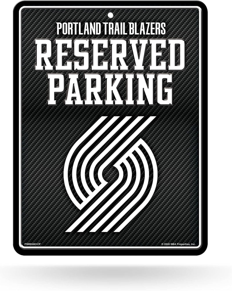 Portland Trail Blazers Metal Parking Novelty Wall Sign 8.5 x 11 Inch Carbon Fiber Design