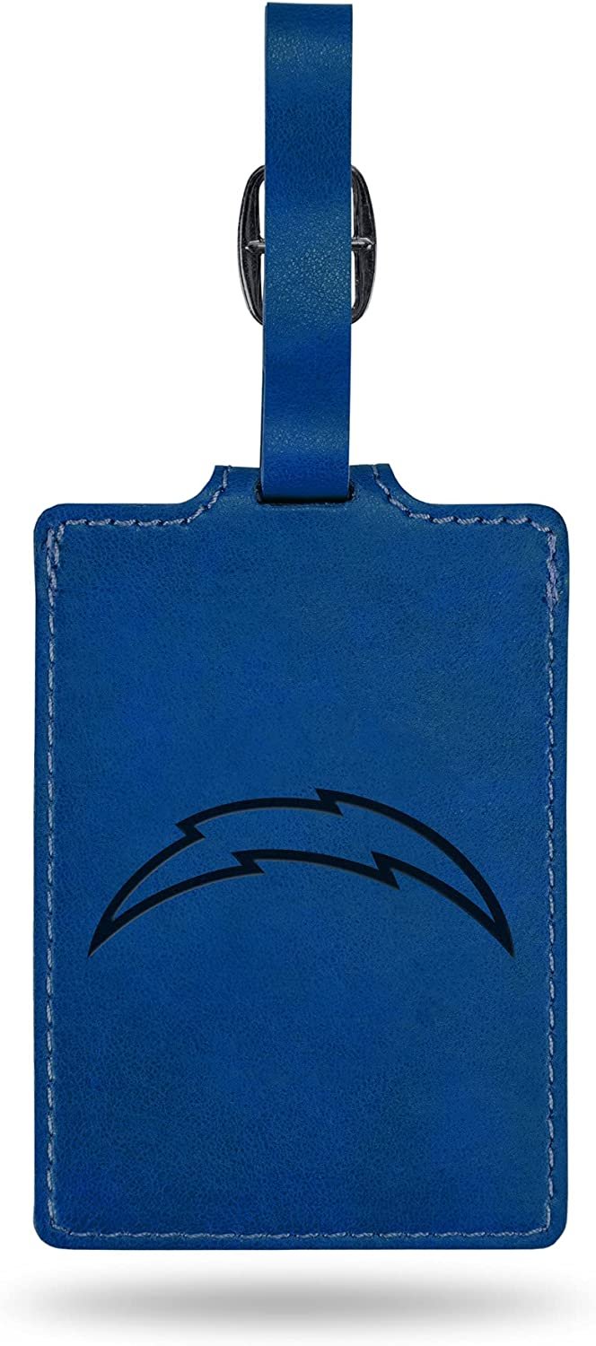 Los Angeles Chargers Luggage Bag Tag Laser Engraved Ultra Suede Includes ID Card