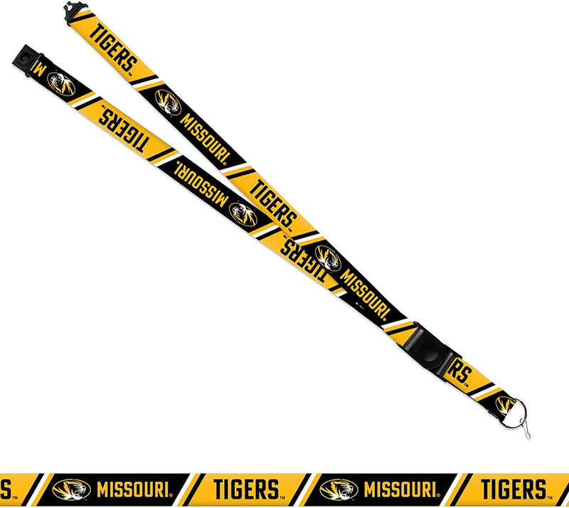 University of Missouri Tigers Lanyard Keychain Double Sided 18 Inch Button Clip Safety Breakaway