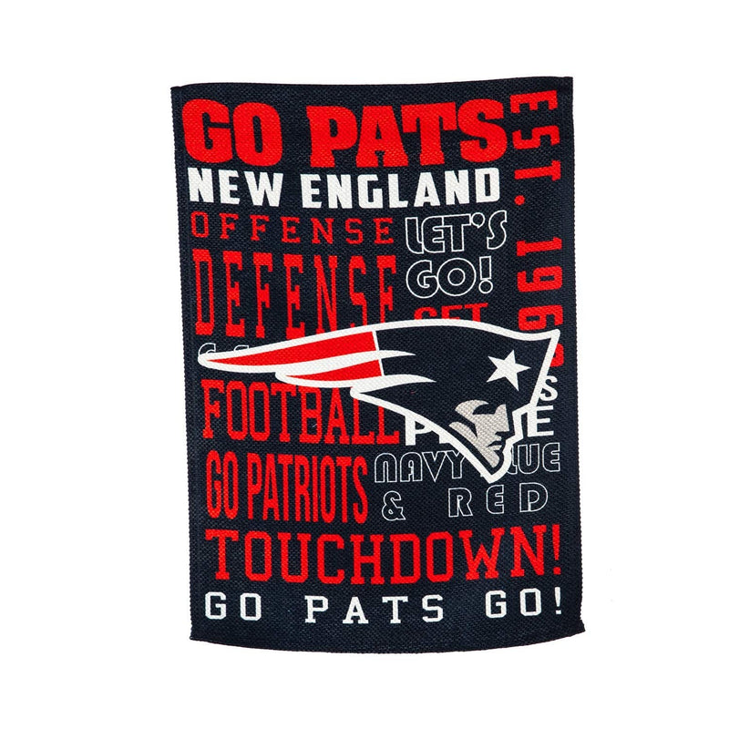 New England Patriots Premium Double Sided Garden Flag Banner, Fan Rules Design, 13x18 Inch, Display Stand Sold Seperately, Officially Licensed