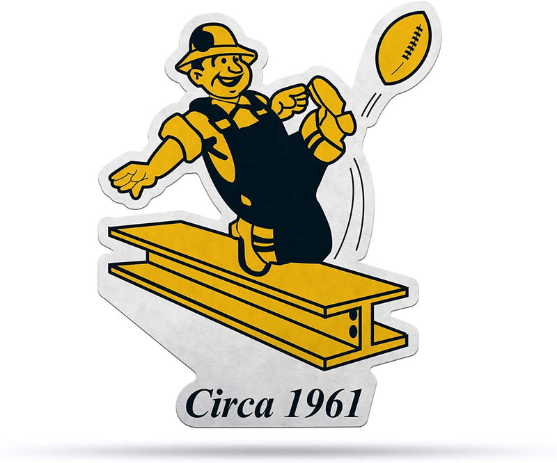 Pittsburgh Steelers Soft Felt Pennant, Retro Design, Shape Cut, 18 Inch, Easy To Hang