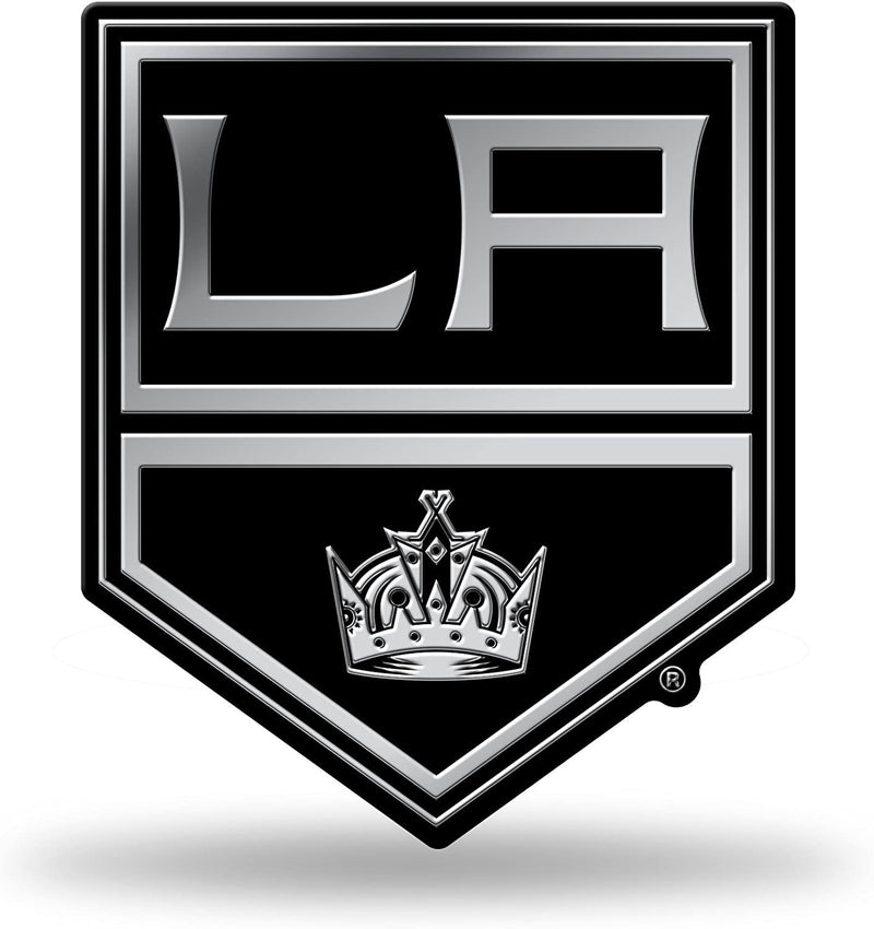Los Angeles Kings Auto Emblem, Silver Chrome Color, Raised Molded Plastic, 3.5 Inch, Adhesive Tape Backing
