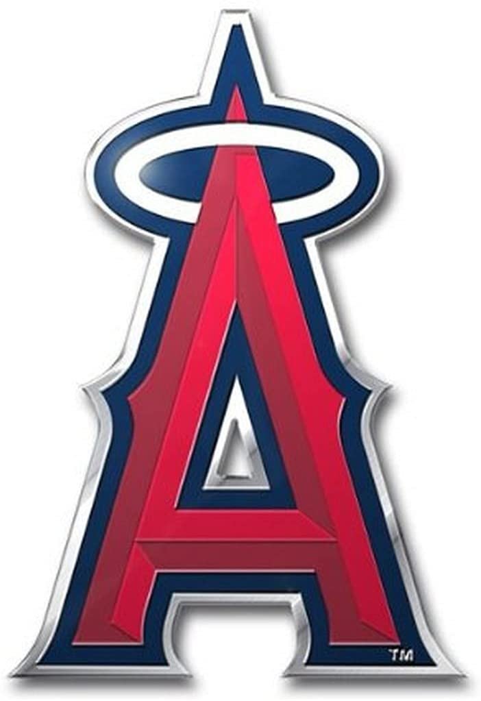 Los Angeles Angels Embossed Color Auto Emblem Aluminum Metal Raised Decal Sticker Full Adhesive Backing