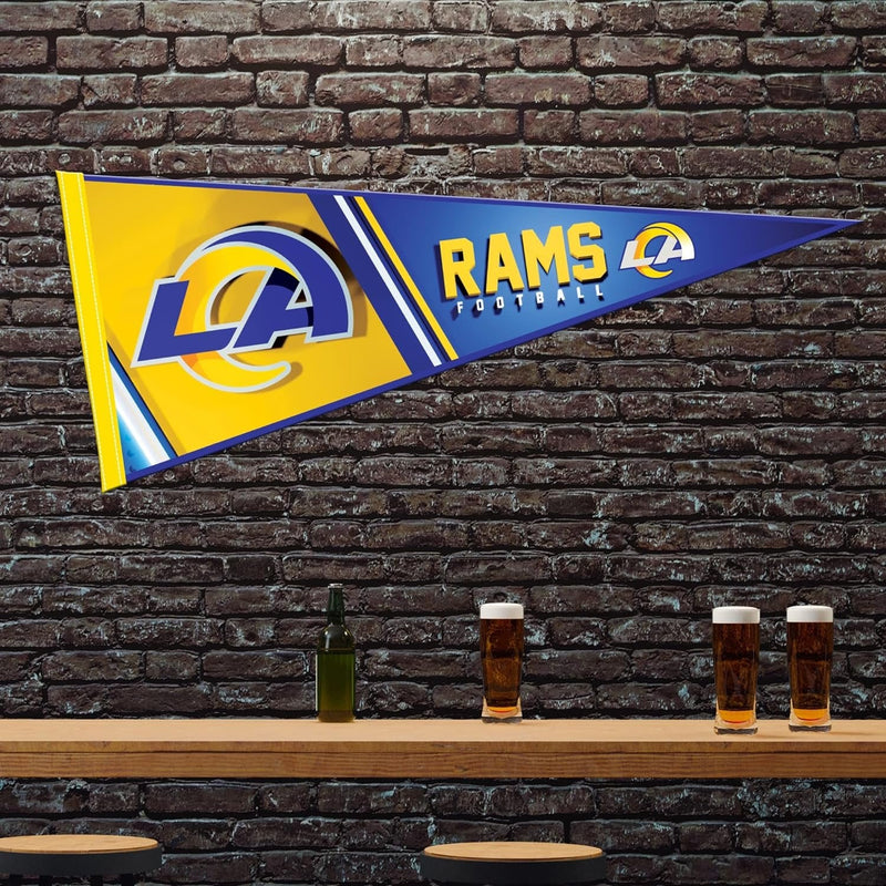 Los Angeles Rams 12x30 Inch Soft Felt Pennant, Primary Logo, Wall Decor, Man Cave