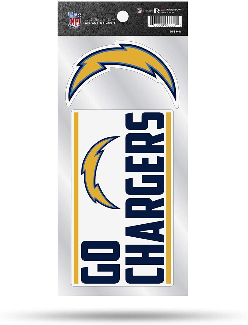 Los Angeles  Chargers Double Up Die Cut 2-Piece Sticker Sheet