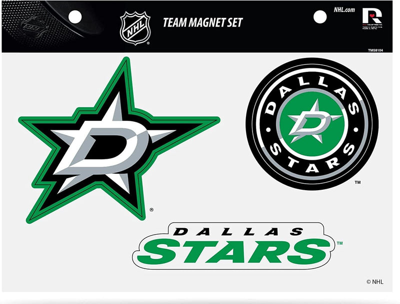 Dallas Stars 3 Piece Multi Magnet Set, 8.5x11 Inch Sheet Auto Home