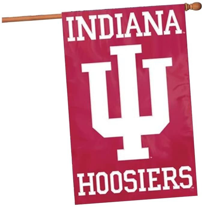 Indiana University Hoosiers Banner Flag Premium Double Sided Embroidered Applique 28x44 Inch
