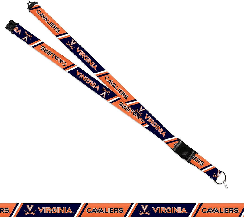 University of Virginia Cavaliers Lanyard Keychain Double Sided 18 Inch Button Clip Safety Breakaway