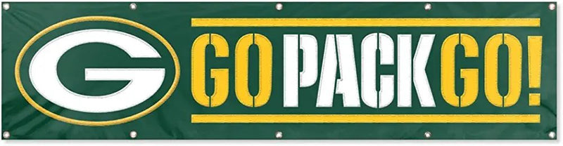 Green Bay Packers Huge 8x2 Feet Banner Flag Metal Grommets