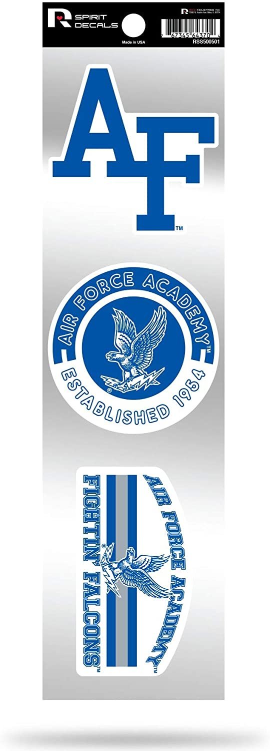 Air Force Academy Falcons Triple Retro Throwback Spirit Decals Flat Vinyl Auto Home Sticker Sheet University of