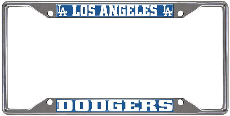 Los Angeles Dodgers Metal License Plate Frame Tag Cover Chrome 6x12 Inch