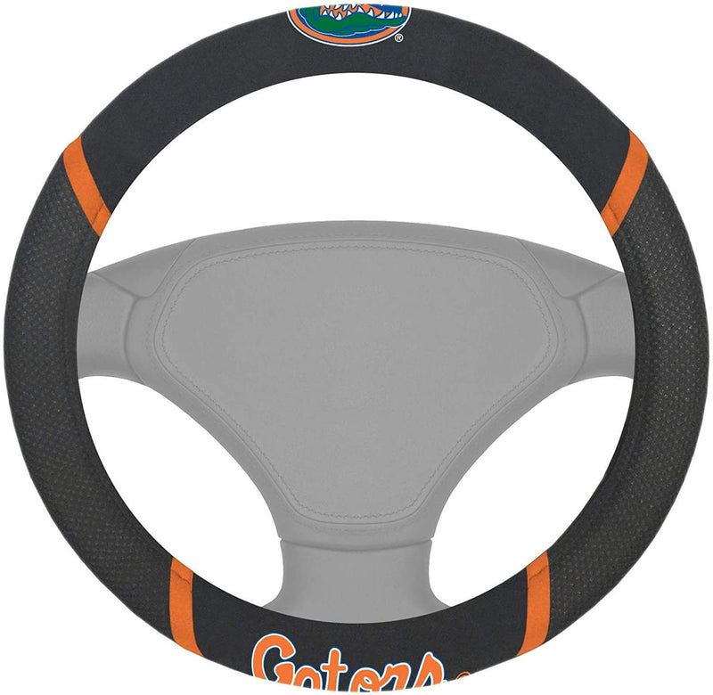 Florida Gators Steering Wheel Cover Premium Embroidered Black 15 Inch University of