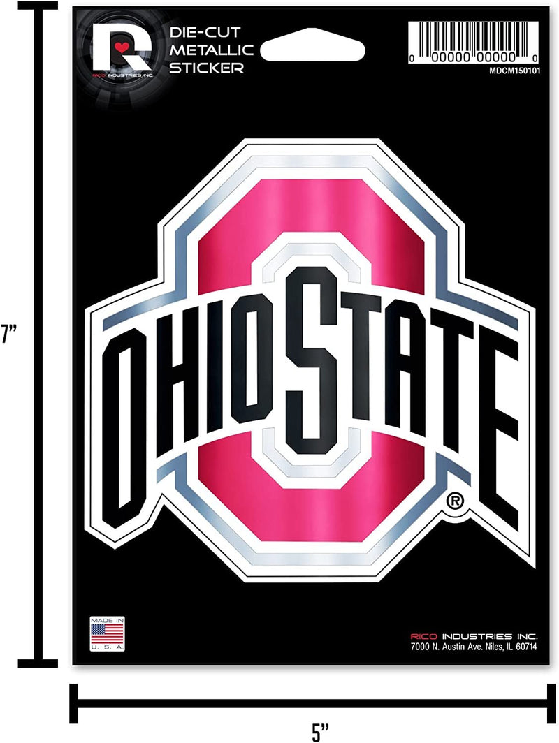 Las Vegas Raiders 5 Inch Die Cut Decal Sticker, Metallic Shimmer Design, Full Adhesive Backing