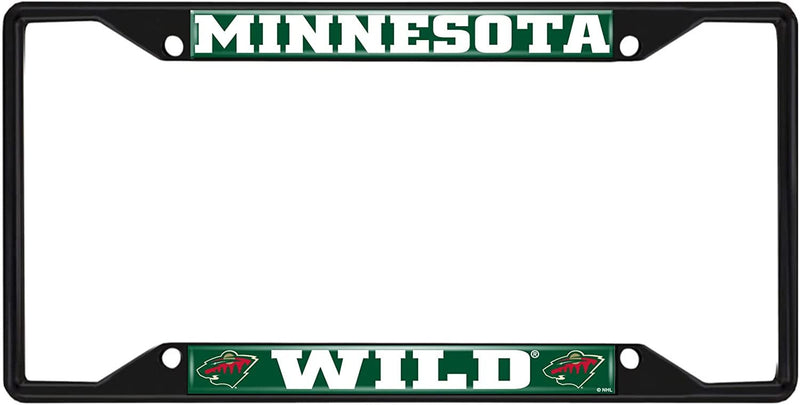 FANMATS 31384 Minnesota Wild Metal License Plate Frame Black Finish