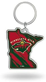 Minnesota Wild Metal Keychain State Shaped