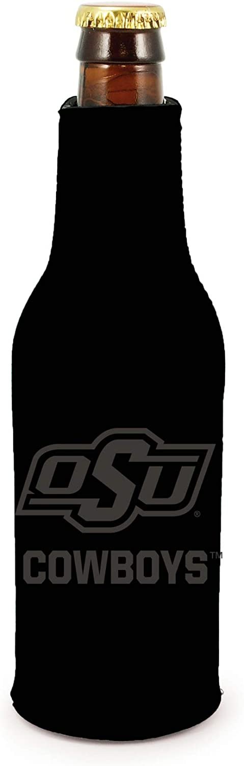 Oklahoma State Cowboys 2-Pack Tonal Black Design Zipper Bottle Neoprene Beverage Insulator Holder University of