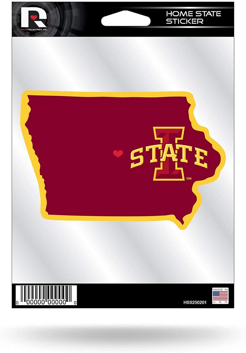 Iowa State University Cyclones 5 Inch Sticker Decal, Home State Design, Flat Vinyl, Full Adhesive Backing