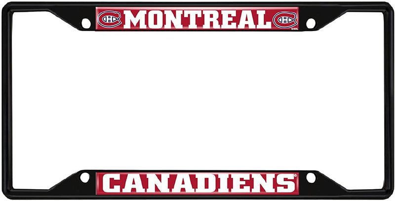FANMATS 31385 Montreal Canadiens Metal License Plate Frame Black Finish