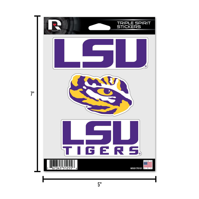 Chicago Bears 3 Piece Die Cut Decal Triple Sticker Sheet, 5x7 Inch