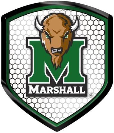 Marshall University Thundering Herd High Intensity Reflector, Shield Shape, Raised Decal Sticker, 2.5x3.5 Inch, Home or Auto, Full Adhesive Backing