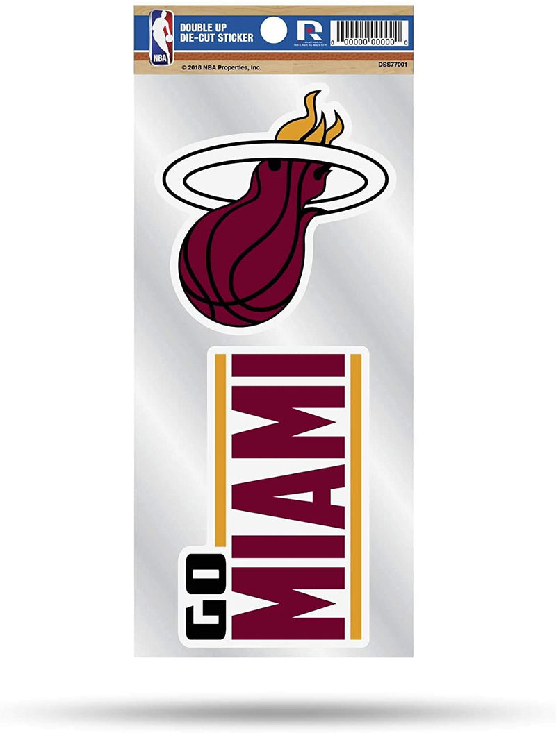 Miami Heat Double Up Die Cut 2-Piece Sticker Sheet