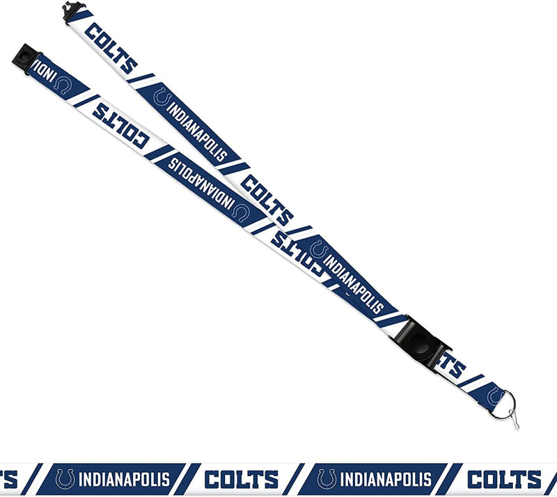 Indianapolis Colts Lanyard Keychain Double Sided Breakaway Safety Design Adult 18 Inch