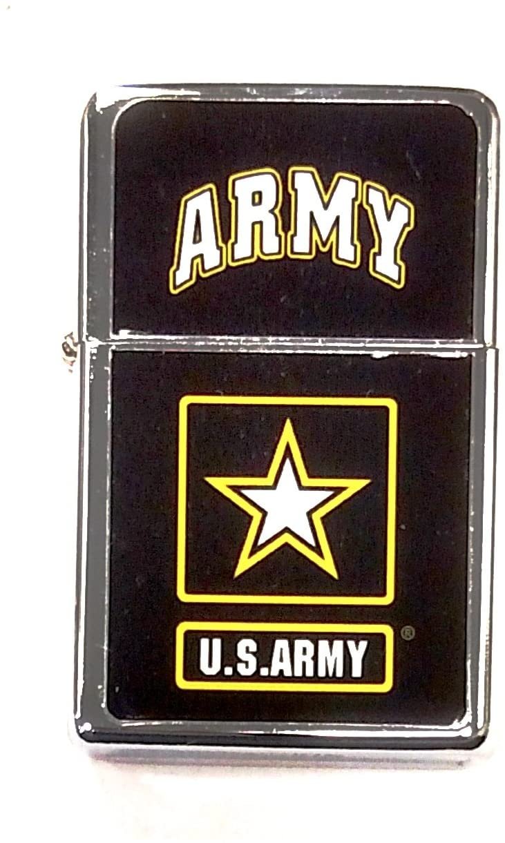 HP Industries Army Pocket Lighter Flip-Top Metal Chrome United States US Military
