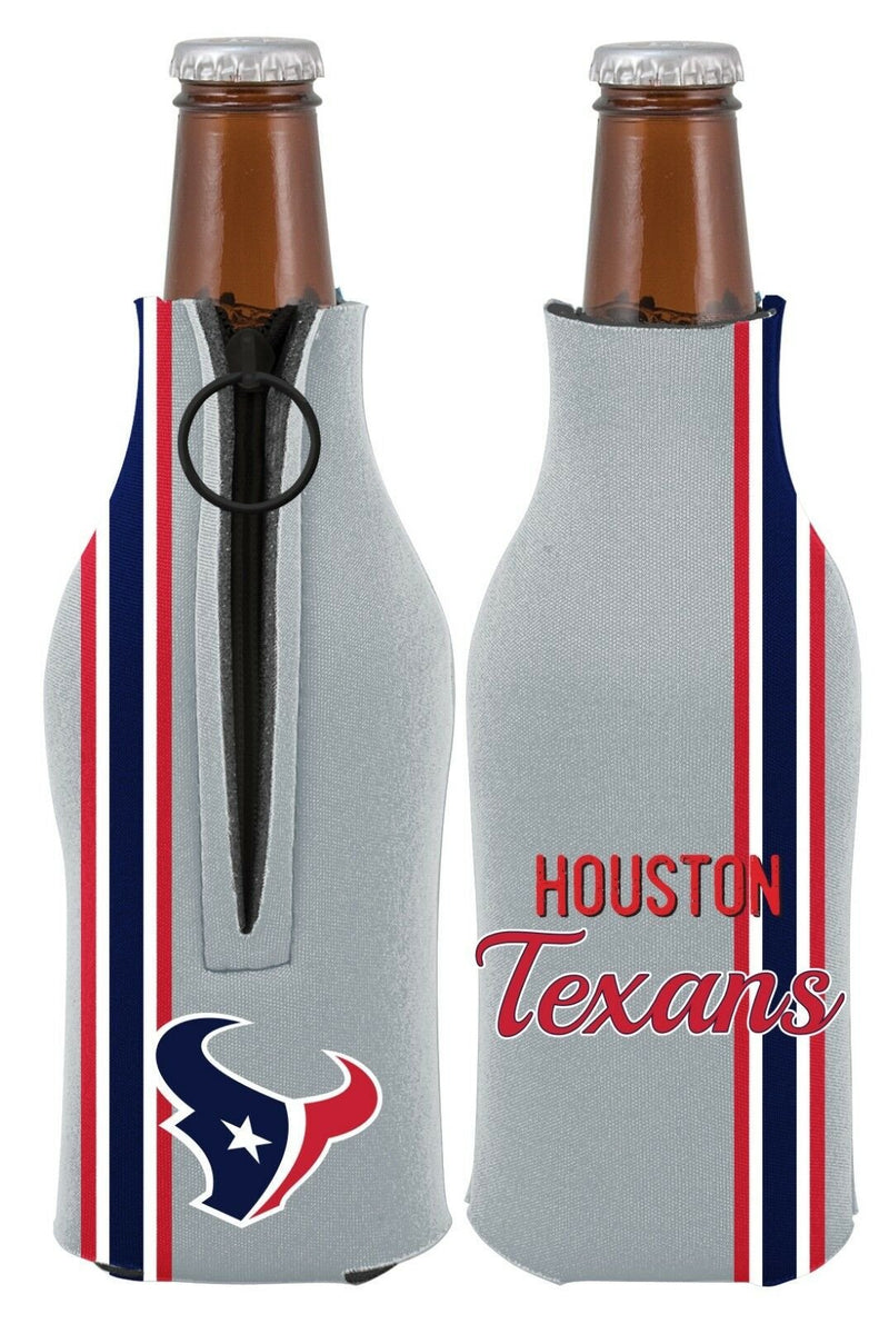 Houston Texans 2-PACK Zipper BOTTLE Retro THROWBACK Koozie Neoprene Football
