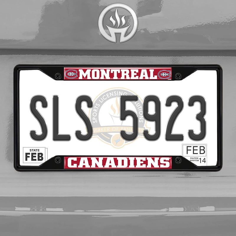 FANMATS 31385 Montreal Canadiens Metal License Plate Frame Black Finish