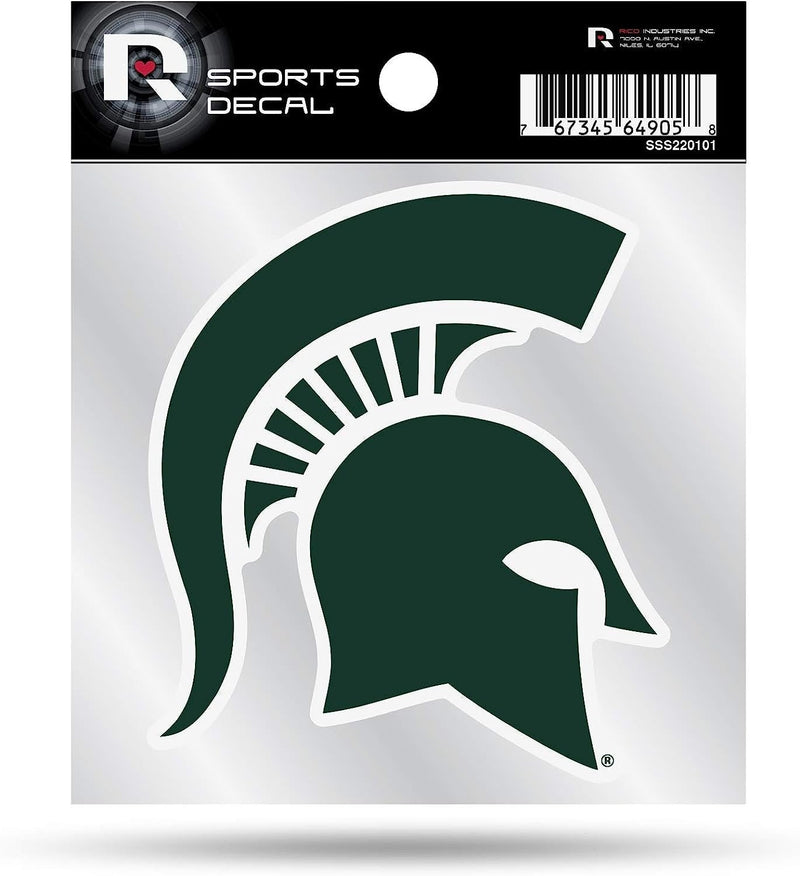 Michigan State University Spartans 4x4 Inch Die Cut Decal Sticker, Primary Logo, Clear Backing