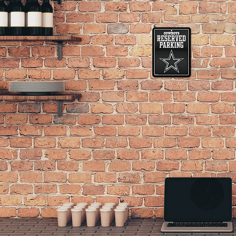 Dallas Cowboys Metal Parking Novelty Wall Sign 8.5 x 11 Inch Carbon Fiber Design