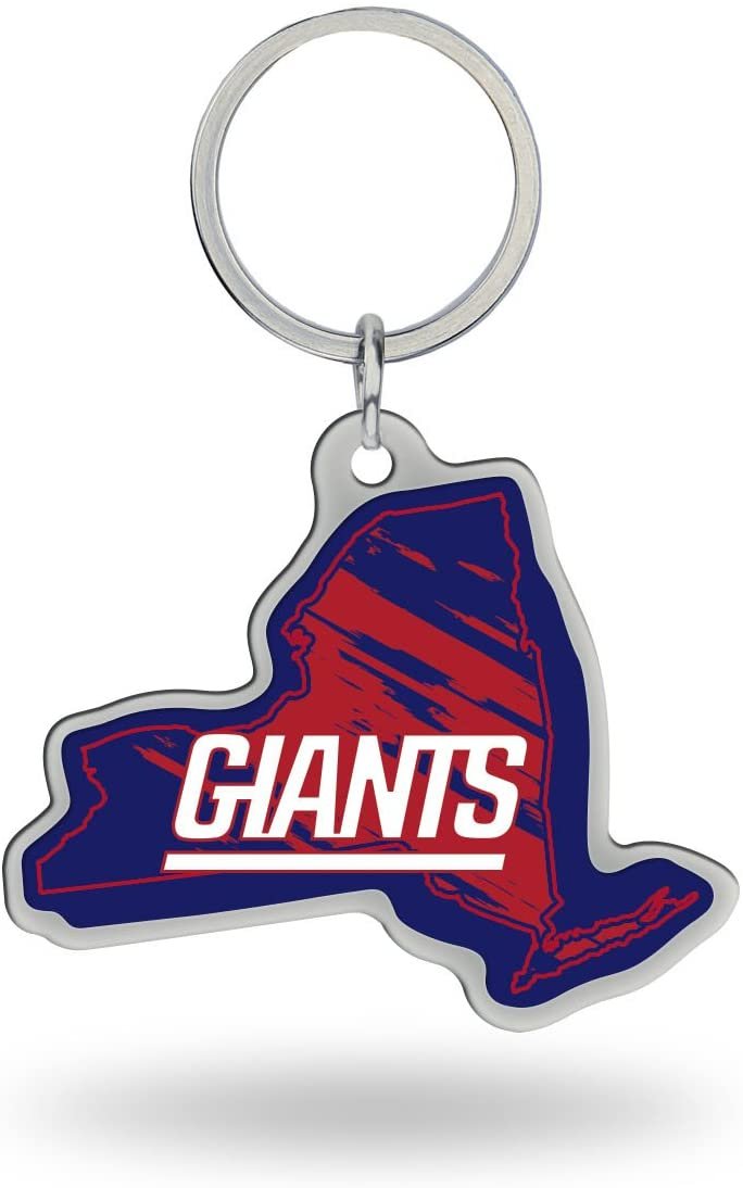 New York Giants Metal Keychain State Shaped