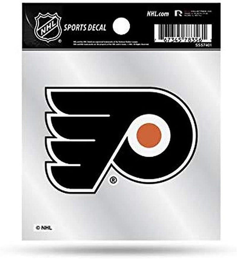 Philadelphia Flyers 4x4 Inch Die Cut Decal Sticker, Primary Logo, Clear Backing