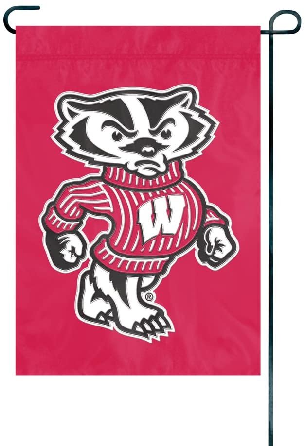 University of Wisconsin Badgers Premium Garden Flag Banner Applique Embroidered 12.5x18 Inch