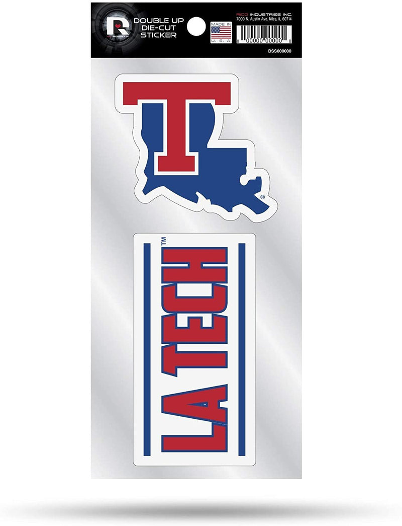 Louisiana Tech Bulldogs Double Up Die Cut Sticker Sheet 2-Piece
