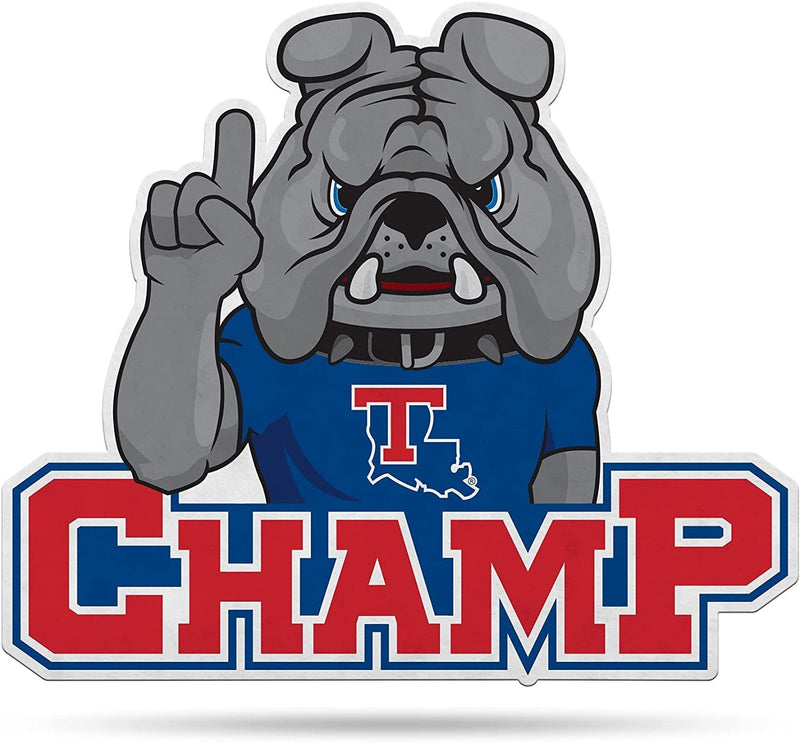 Rico Industries NCAA Louisiana Tech Bulldogs Shape Cut Mascot Pennant - Home, Living Room, Bedroom, Mancave Decor - Soft Felt Material - Made