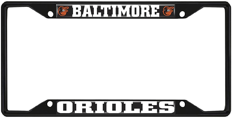 Fan Mats 31298: Baltimore Orioles Metal License Plate Frame Black Finish