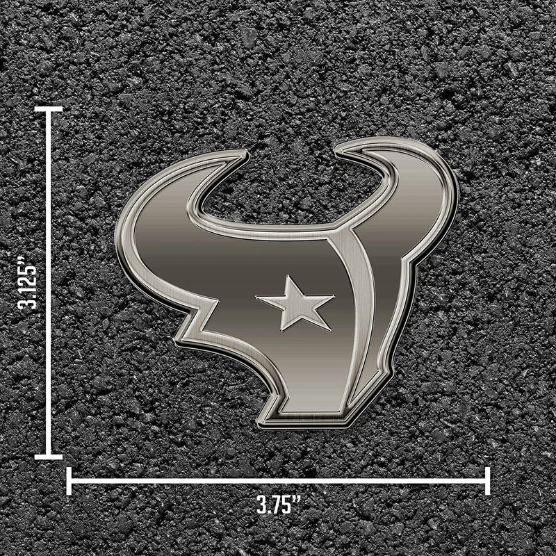 Houston Texans Solid Metal Auto Emblem Antique Nickel Design