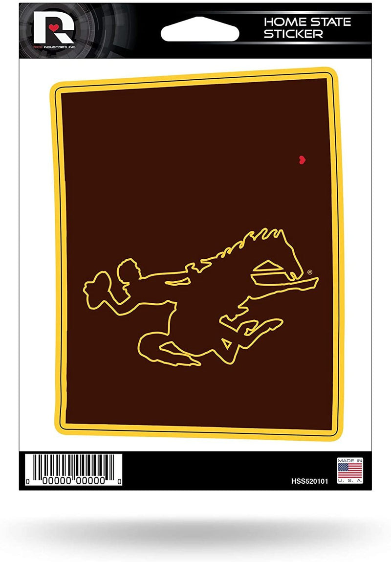 University of Wyoming Cowboys 5 Inch Sticker Decal, Home State Design, Flat Vinyl, Full Adhesive Backing