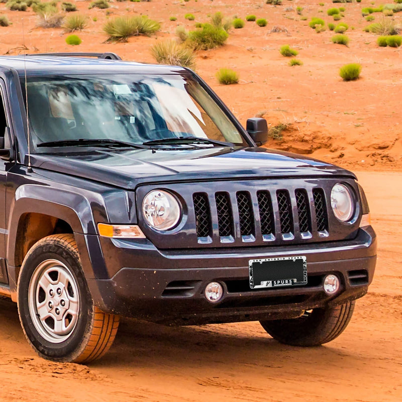 Edmonton Oilers Metal License Plate Frame Chrome Tag Cover, Carbon Fiber Design, 6x12 Inch