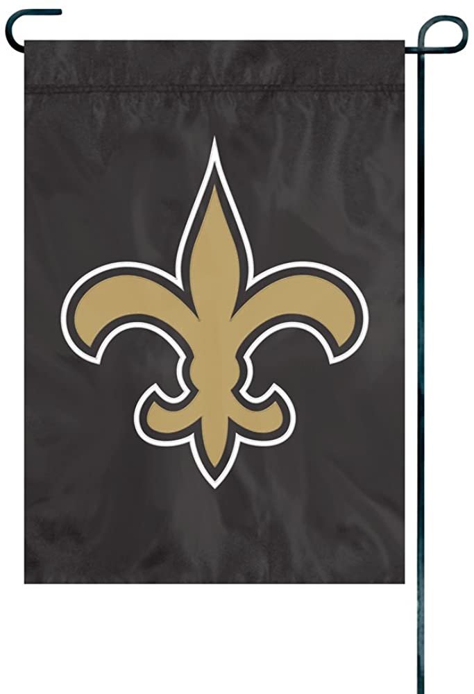New Orleans Saints Garden Flag Banner Premium Applique Embroidered 12.5x18 Inch