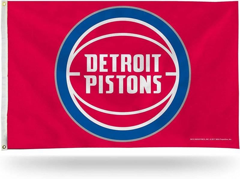 Detroit Pistons 3' x 5' Banner Flag Single Sided Indoor or Outdoor Metal Grommets