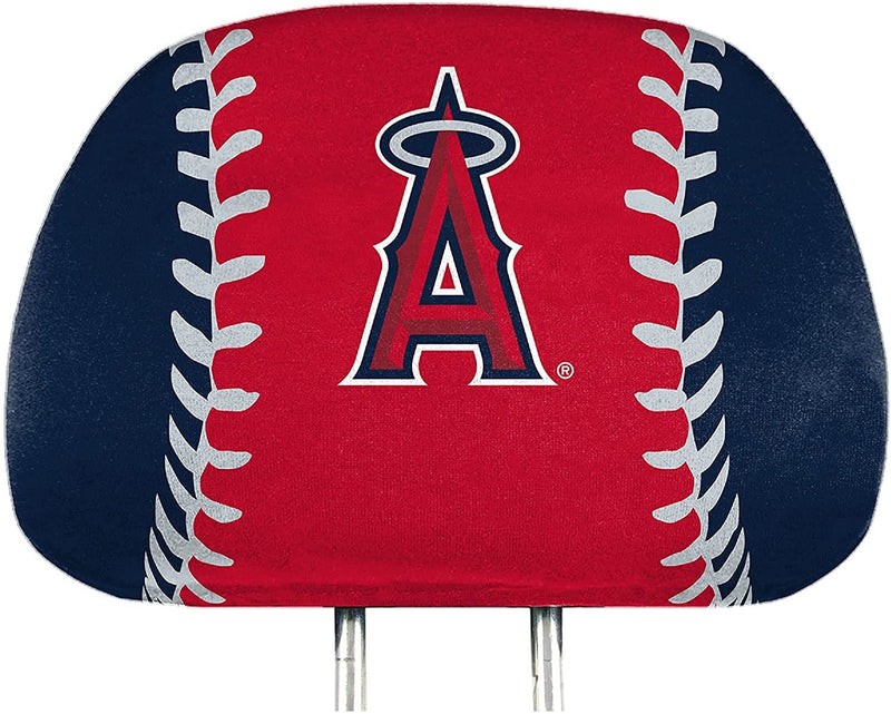 Los Angeles Angels Premium Pair of Auto Head Rest Covers, Full Color Printed, Elastic, 10x14 Inch