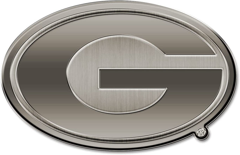 Grambling State University Tigers Premium Solid Metal Raised Auto Emblem, Antique Nickel Finish, Shape Cut, Adhesive Backing