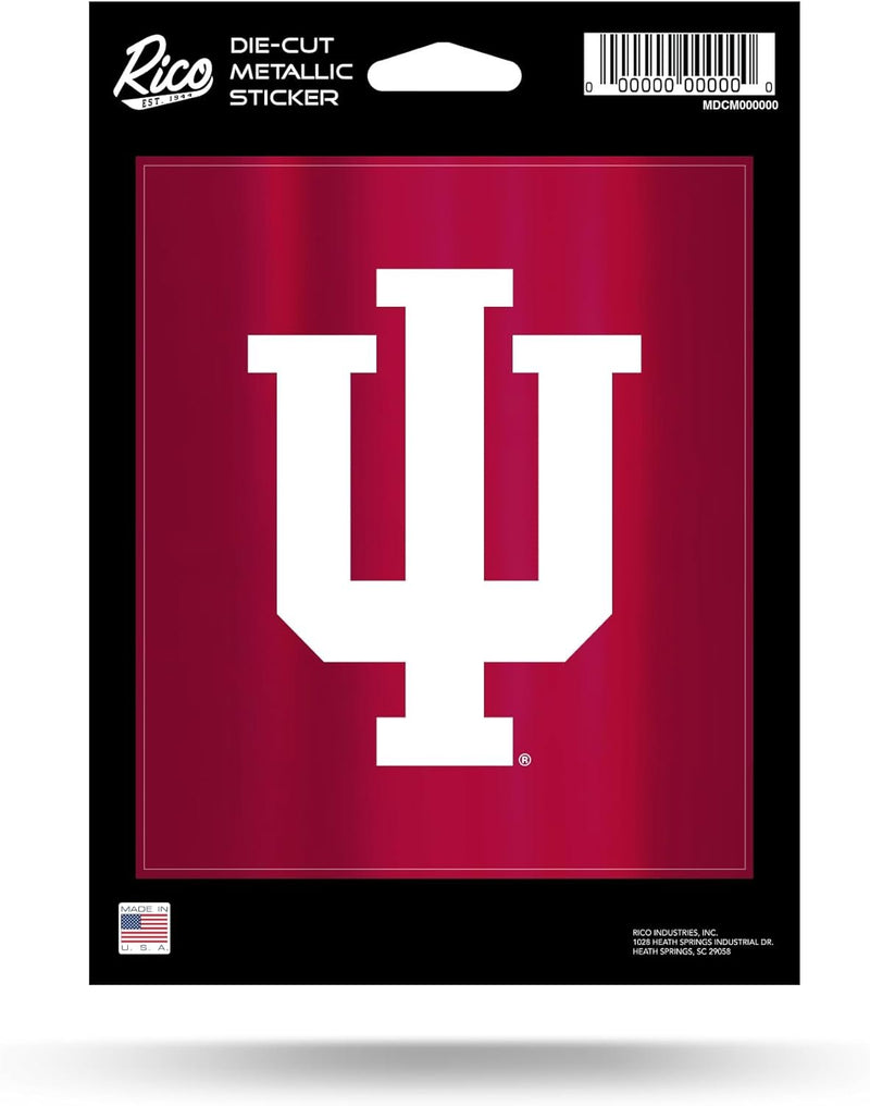Indiana University Hoosiers 5 Inch Die Cut Decal Sticker, Metallic Shimmer Design, Full Adhesive Backing