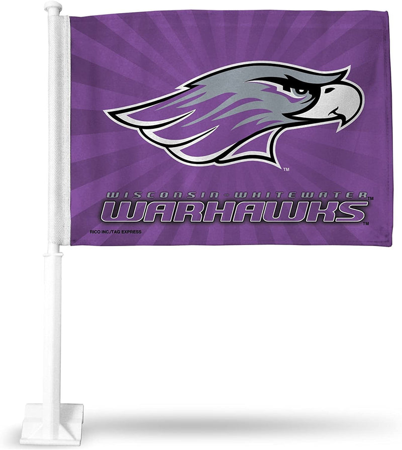 University of Wisconsin at Whitewater Warhawks Car Flag with included Pole